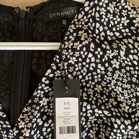 Navy Floral Wrap Dress - Picture 2 of 3